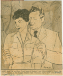 Mary martin and Ezio Pinza, stars of Rodgers' and Hammerstein's "South Pacific," opening at the Majestic Theater next Thursday night, with Joshua Logan, director
