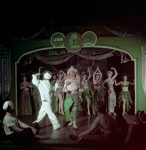Myron McCormick (Luther Billis), Mary Martin (Nellie Forbush) and cast in South Pacific