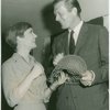 Florence Henderson (Nellie Forbush) and Mayor John V. Lindsay backstage at the the 1967 revival of the stage production South Pacific