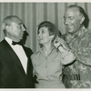 Richard Rodgers (music), Florence Henderson (Nellie Forbush) and Georgio Tozzi (Emile de Becque) backstage at the 1967 revival of South Pacific