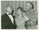 Richard Rodgers (music), Florence Henderson (Nellie Forbush) and Georgio Tozzi (Emile de Becque) backstage at the 1967 revival of South Pacific