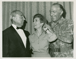 Richard Rodgers (music), Florence Henderson (Nellie Forbush) and Georgio Tozzi (Emile de Becque) backstage at the 1967 revival of South Pacific