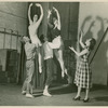 Agnes De Mille (director and choreographer) in rehearsal with dancers in Allegro