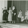 Lucinda Ballard (costumes), center, during costume parade for Allegro
