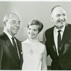 Richard Rodgers (music), Florence Henderson (Nellie Forbush) and Georgio Tozzi (Emile de Becque) in rehearsal for the 1967 revival of South Pacific
