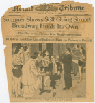 Sidney Harris, general manager of "Pal Joey" pays off the cast on the stage of the Ethel Barrymore Theater, Vivienne Segal acknowledges receipt of her week's pay