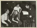 Ray Heatherton (Val Lamar), Mitzi Green (Billie Smith), Duke McHale (Peter) and unidentified man (holding script) in rehearsal for Babes in Arms