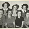 Back row: Eleanor Fiata, Verna Ceders and Mickey Herson. Front row: Davenie Watson, Ursula Seiler, Betty Lee and Libby Bennett (members of The Gang)  in rehearsal for Babes in Arms]