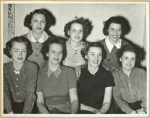 Back row: Eleanor Fiata, Verna Ceders and Mickey Herson. Front row: Davenie Watson, Ursula Seiler, Betty Lee and Libby Bennett (members of The Gang)  in rehearsal for Babes in Arms