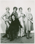 Sheila Bond (Gladys Bump), Bob Fosse (Joey Evans), Eileen Heckart (Melba Snyder), Carol Bruce (Vera Simpson) and Christine Matthews (Linda English) in the 1961 revival of Pal Joey