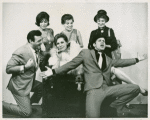Jack Durant (Ludlow Lowell), Elaine Dunn (Gladys Bump), Viveca Lindfors (Vera Simpson), Rita Gardner (Linda English), Kay Medford (Melba Snyder) and Bob Fosse (Joey Evans) in the 1963 revival of Pal Joey