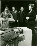 Janie Sell (Gladys Bump), Christopher Chadman (Joey Evans), unidentified actor, Joe Sirola (Ludlow Lowell) and Joan Copeland (Vera Simpson) in the 1976 revival of Pal Joey