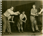 Robert Alton (choreographer), far left, with dancers in rehearsal for By Jupiter