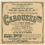 Carousel. Music by Richard Rodgers. Book and lyrics by Oscar Hammerstein II