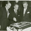 Joseph Fields (book), Richard Rodgers (music) and Oscar Hammerstein II (lyrics) at a party for Flower Drum Song