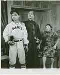 Patrick Adiarte (Wang San), Keye Luke (Wang Chi Yang) and Juanita Hall (Madam Liang) in Flower Drum Song