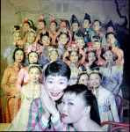 Miyoshi Umeki (Mei Li), Pat Suzuki (Linda Low) and cast members of Flower Drum Song