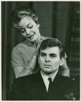 Carol Bruce (Signora Fioria) and Stuart Damon (Eddie Yaeger) in rehearsal for Do I Hear a Waltz?