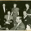 Seated: Vera Zorina (Angel), Richard Rodgers (music), Dennis King (Count Willy Palaffi) and cast members of I Married an Angel in rehearsal)