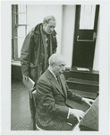 Nicol Williamson (Henry VIII) and Richard Rodgers (music) in rehearsal for Rex