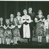 Marilyn Rogers (Brigitta), Evanna Lien (Gretl), Kathy Dunn (Louisa), Mary Susan Locke (Marta), William Snowden (Friedrich), Mary Martin (Maria Rainer), Theodore Bikel (Captain Georg von Trapp), Lauri Peters (Liesl) and Joseph Stewart (Kurt) in The Sound of Music