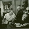 Oscar Hammerstein II (lyrics), Mary Martin (Maria Rainer), Lindsay Crouse (book) and Richard Rodgers (music) at reading for The Sound of Music