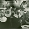 Elizabeth Howell? (Sister Berthe), Muriel O'Malley? (Sister Margaretta), Karen Shepard? (Sister Sophia), unidentified, and Nan McFarland? (Frau Schmidt) in dressing room at The Sound of Music