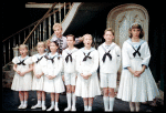 Mary Martin (Maria Rainer) with Evanna Lien (Gretl), Mary Susan Locke (Marta), Marilyn Rogers (Brigitta), Joseph Stewart (Kurt), Mary Martin (Maria Rainer), Kathy Dunn (Louisa), William Snowden (Friedrich) and Lauri Peters (Liesl) in The Sound of Music