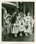 Martha Wright (Maria Rainer replacement), Valerie Lee (Gretl replacement), Joseph Stewart (Friedrich replacement), Mary Susan Locke (Brigitta replacement), Kathy Dunn (Louisa), Evanna Lien (Marta replacement), Marissa Mason (Liesl replacement) and Ronnie Tourso (Kurt replacement) in The Sound of Music