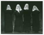 Eleanor Steber (Mother Abbess, second from left), Bernice Saunders (Sister Sophia), Nadine Lewis (Sister Margaretta) and Jessica Quinn (Sister Berthe) in the 1967 revival of The Sound of Music
