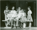 Richard A. Blake (Friedrich), Ted Huffman (Kurt), Emily Loesser (Liesl), Laurence Guittard (Captain Georg von Trapp), Kelly Karbacz (Louisa), Lauren Gaffney (Marta), Mary Mazzello (Gretl) and Kia Graves (Brigitta) in the 1990 revival of The Sound of Music