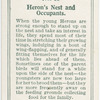 Heron's nest and occupants