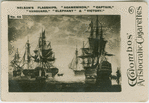 Nelson's flaships, "Agamemnon," "Captain," "Vanguard," "Elephant," & "Victory."