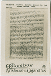 Nelson's journal during chase to the West Indies, 1805.