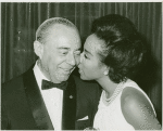 Richard Rodgers (music) and Diahann Carroll (Barbara Woodruff) at party for No Strings