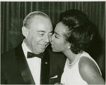 Richard Rodgers (music) and Diahann Carroll (Barbara Woodruff) at party for No Strings