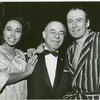 Diahann Carroll (Barbara Woodruff), Richard Rodgers (music) and Richard Kiley (David Jordon) backstage at No Strings