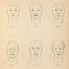 Male face showing different facial expressions