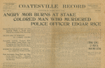 Coatesville Record front page, August 14, 1911