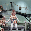 Tricia O'Neil [seated above], Madeline Kahn [seated below], Joan Copeland [seated center], Michael Karm [background], Danny Kaye [foreground], Harry Goz and Walter Willison [obscured at right] in the stage production Two by Two