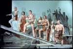 Danny Kaye, Marilyn Cooper, Walter Willison, Tricia O'Neil, Michael Karm, Joan Copeland and Harry Goz in publicity photofor the stage production Two by Two