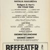 Program for the 1983 revival of On Your Toes