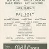 Program for the 1963 revival of Pal Joey, at the New York City Center