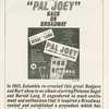 Program for the 1963 revival of Pal Joey, at the New York City Center