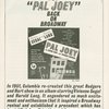Program for the 1963 revival of Pal Joey, at the New York City Center