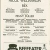 Program for the opening night of Rex, April 25, 1976