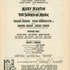 Program for the opening night of The Sound of Music, at the Lunt-Fontanne Theatre, November 16, 1959