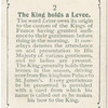 The King holds a Levee.