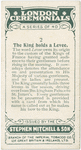The King holds a Levee.