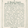 A Royal Court. Arrival of the Guests.